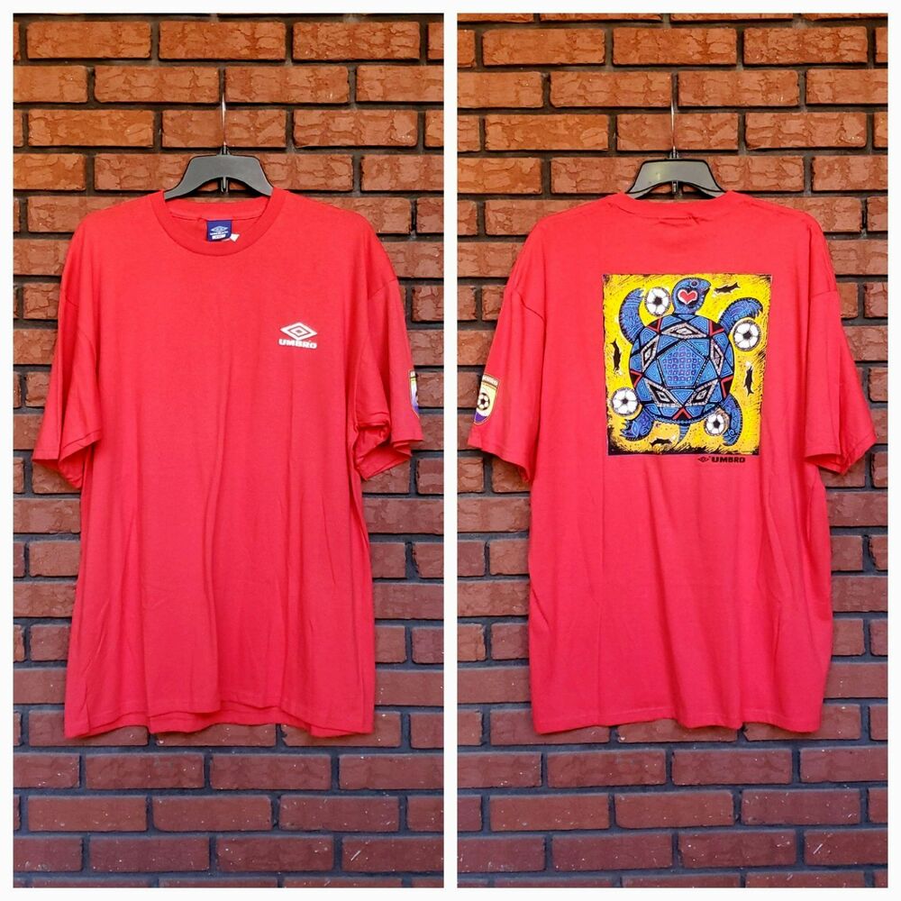 VTG 90s Umbro T Shirt Mens XXL Beach Soccer Football Turtle Cotton Made In USA